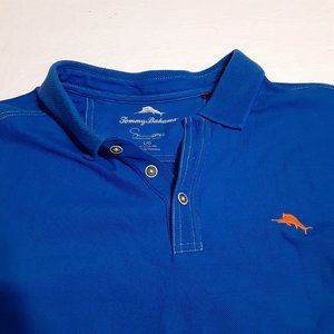 Tommy Bahama Men's Supima Cotton Blue Polo Shirt Size L